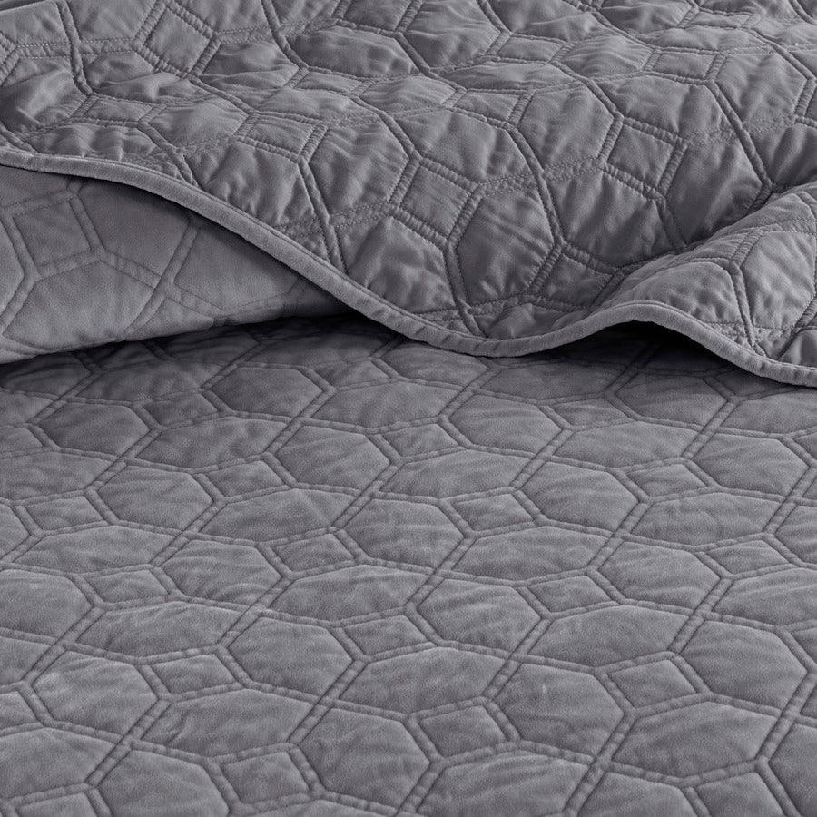 Olliix.com Comforters & Blankets - Harper Full/Queen Coverlet & Bedspread Gray