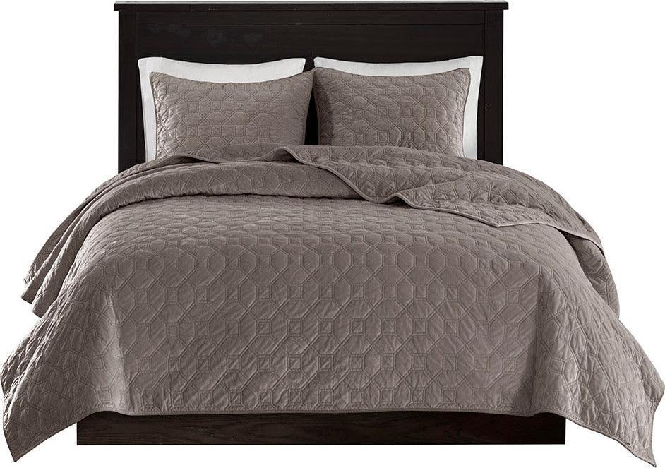 Olliix.com Comforters & Blankets - Harper Full/Queen Coverlet & Bedspread Taupe