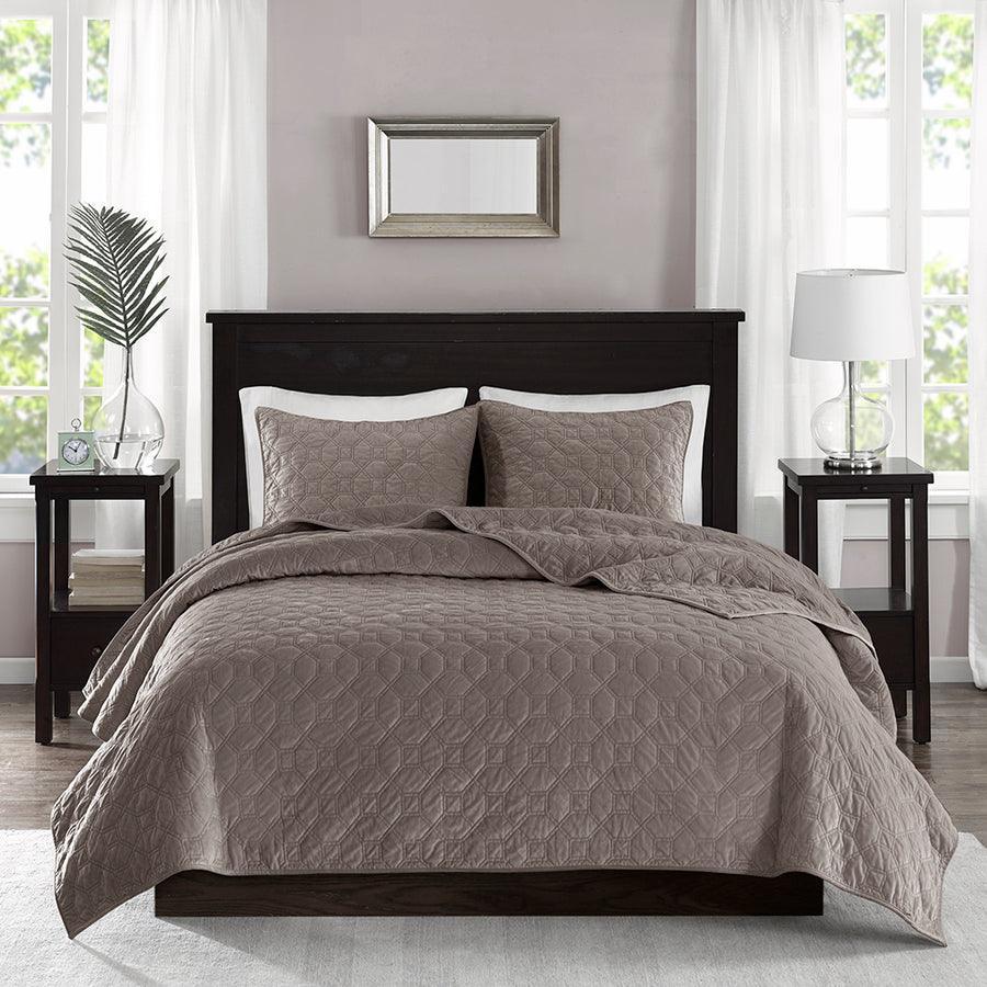 Olliix.com Comforters & Blankets - Harper Full/Queen Coverlet & Bedspread Taupe