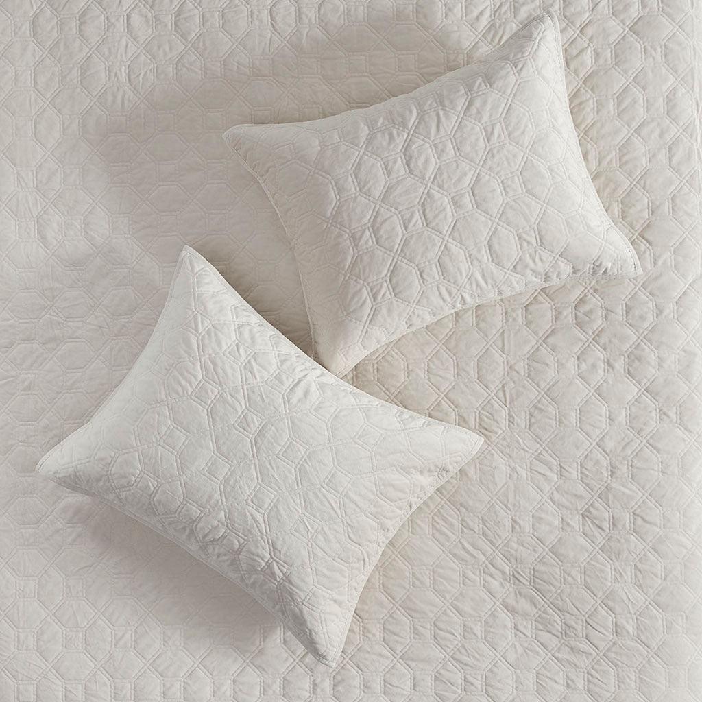 Olliix.com Comforters & Blankets - Harper King/Cal King Reversible 3-Piece Coverlet Set Ivory