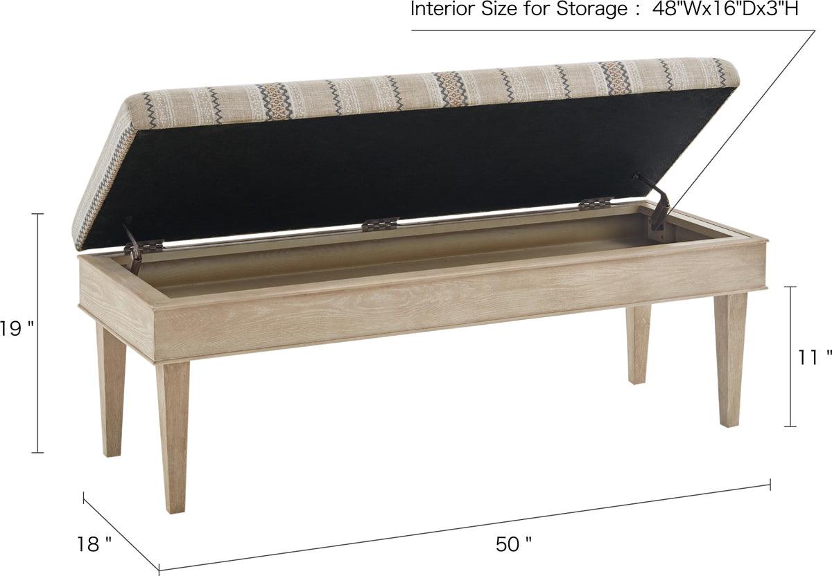 Olliix.com Benches - Harstrom Storage Bench Beige Multicolor