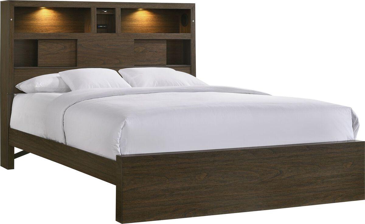 Elements Bedroom Sets - Hendrix King Music 3Pc Bedroom Set In Walnut