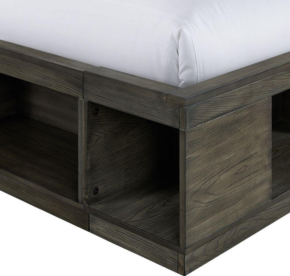 Elements Beds - Hollis King Storage Bed with Cubbies Grey