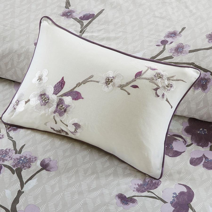 Olliix.com Duvet & Duvet Sets - Holly Transitional 7 Piece Cotton Duvet Cover Set Full/Queen Purple