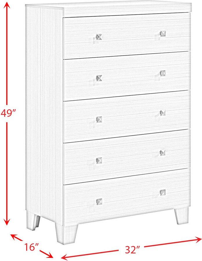 Elements Chest of Drawers - Icon 5-Drawer Chest in White