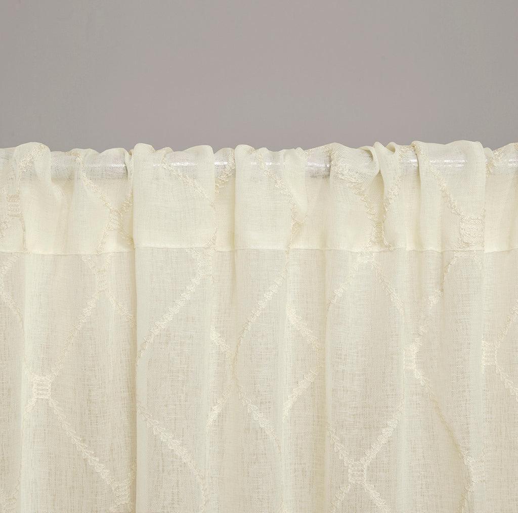 Olliix.com Curtains - Irina 84" Sheer Window Curtain Ivory