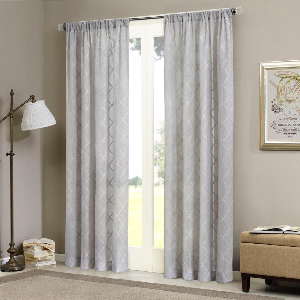 Olliix.com Curtains - Irina 84" Window Curtain Gray