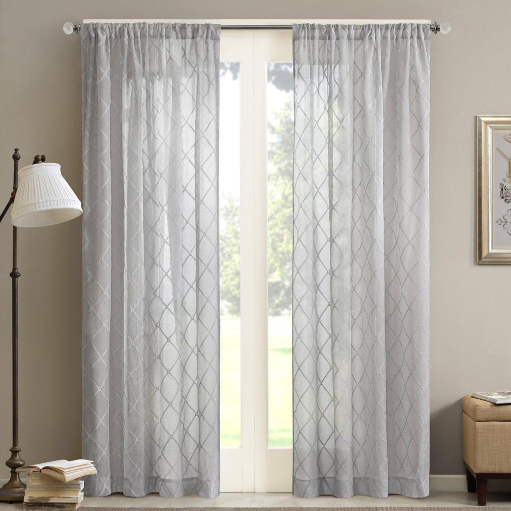 Olliix.com Curtains - Irina 84" Window Curtain Gray