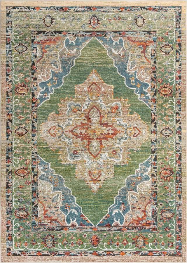 Miraloma Floral Green/Red/Orange Indoor / Outdoor Area Rug Andover Mills Rug Size: Rectangle 7'10 x 10'6