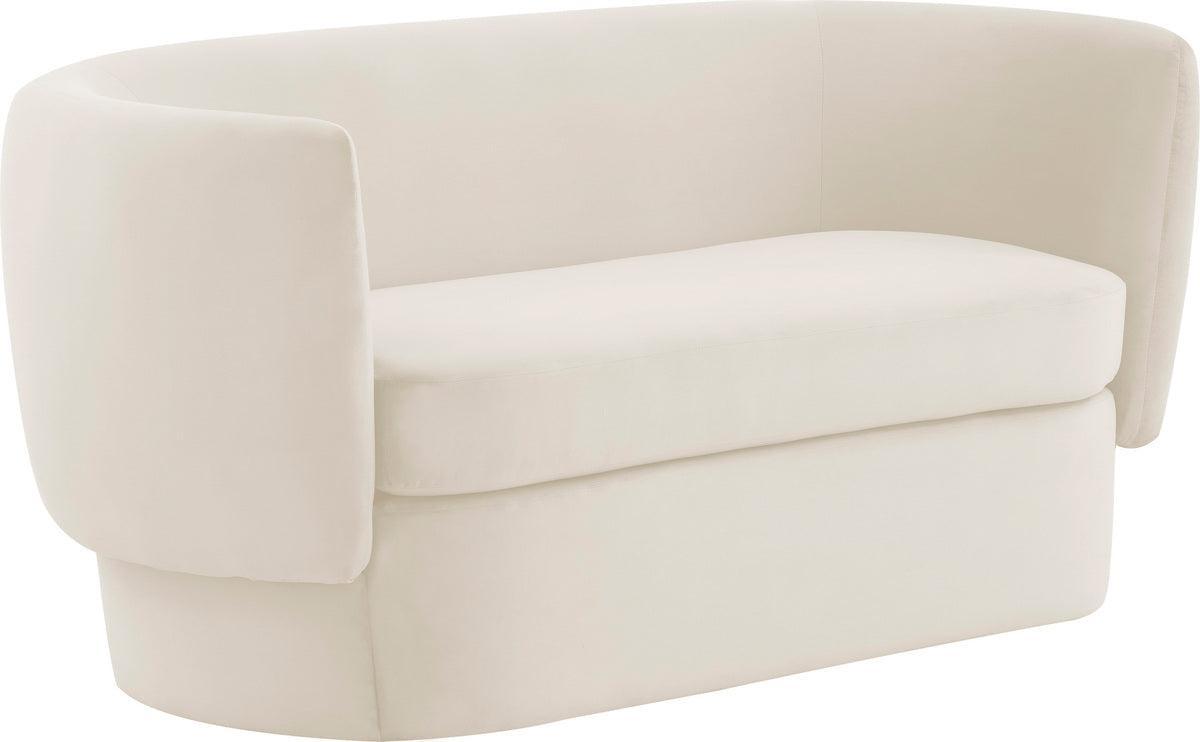 Tov Furniture Loveseats - Isabella Velvet Loveseat Cream