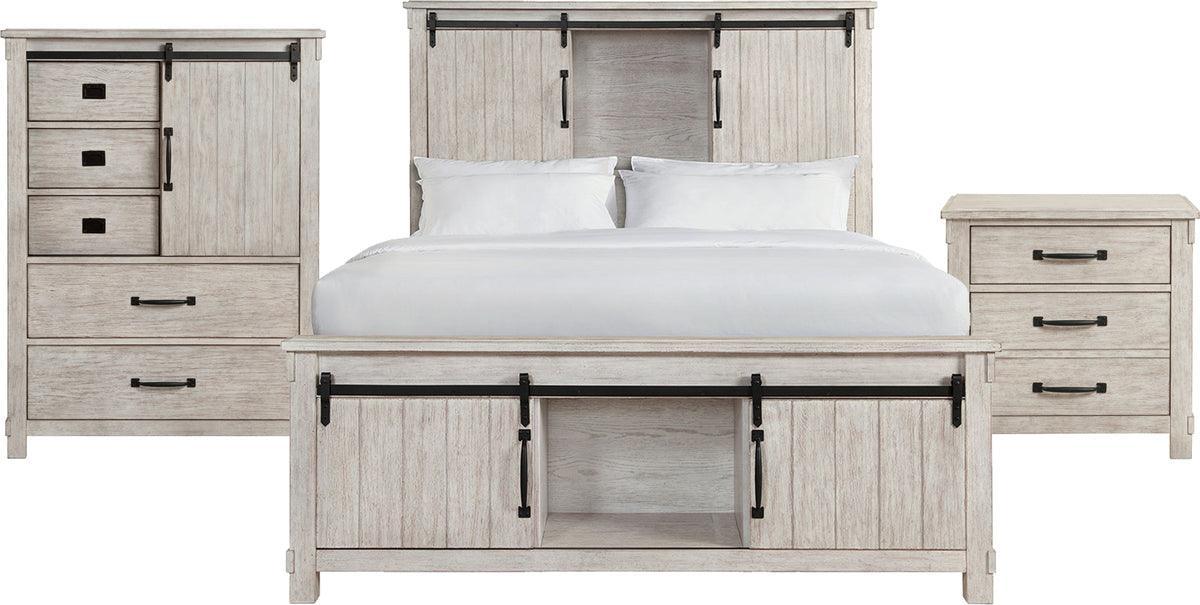 Elements Bedroom Sets - Jack King Platform Storage 3PC Bedroom Set White