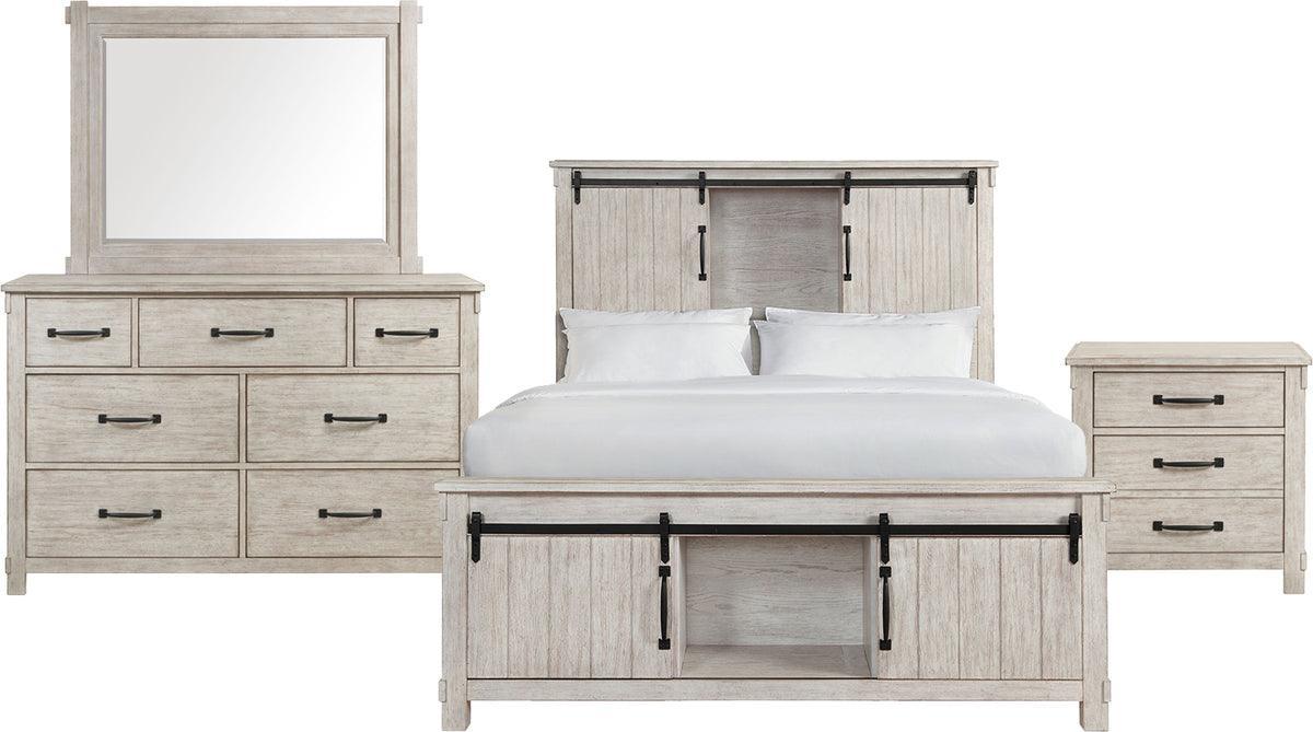 Elements Bedroom Sets - Jack King Platform Storage 4PC Bedroom Set White