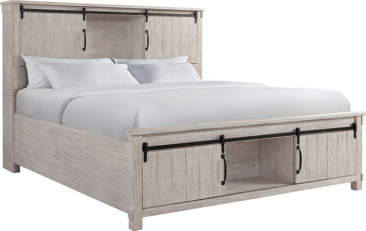 Elements Bedroom Sets - Jack King Platform Storage 4PC Bedroom Set White