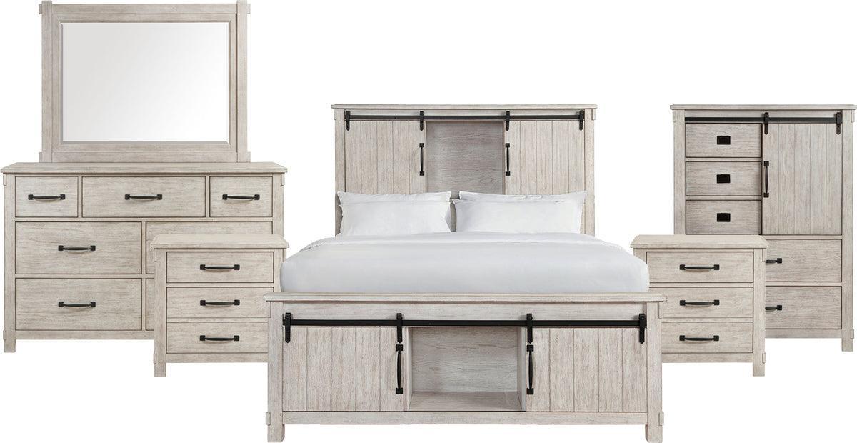 Elements Bedroom Sets - Jack King Platform Storage 6PC Bedroom Set White