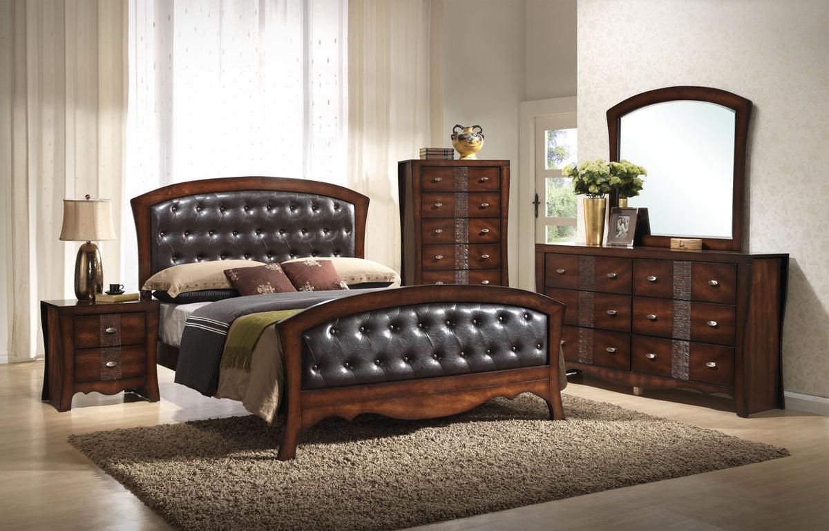 Elements Beds - Jansen Queen Panel Bed Medium Espresso