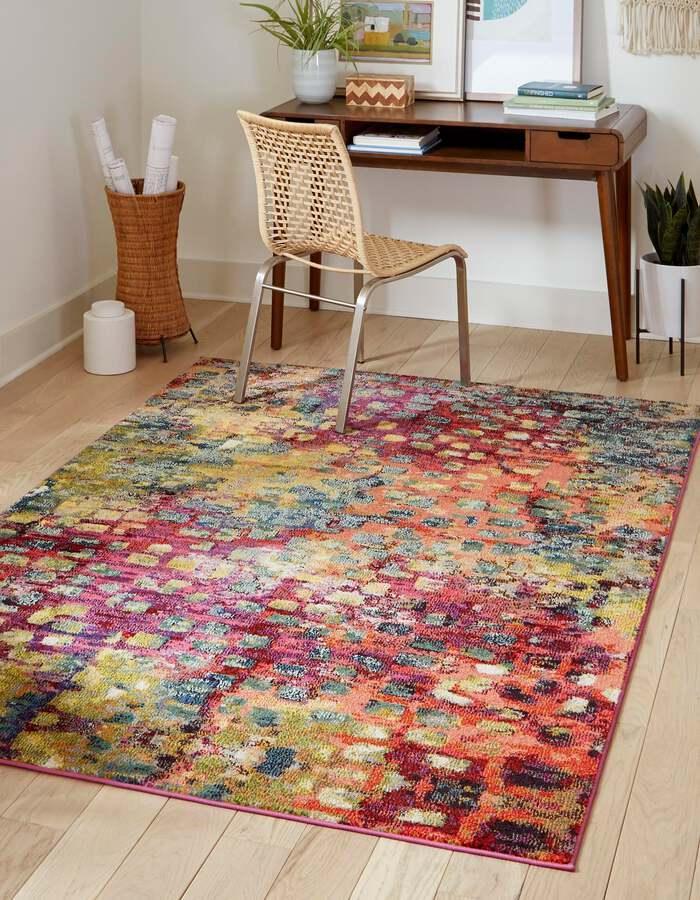 Unique Loom Indoor Rugs - Jardin Contemporary 10x14 Rectangular Rug Multi