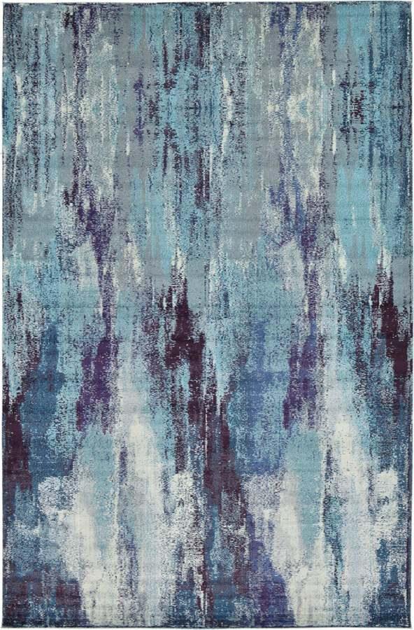 Unique Loom Indoor Rugs - Jardin Modern Palace Rectangular Rug Blue