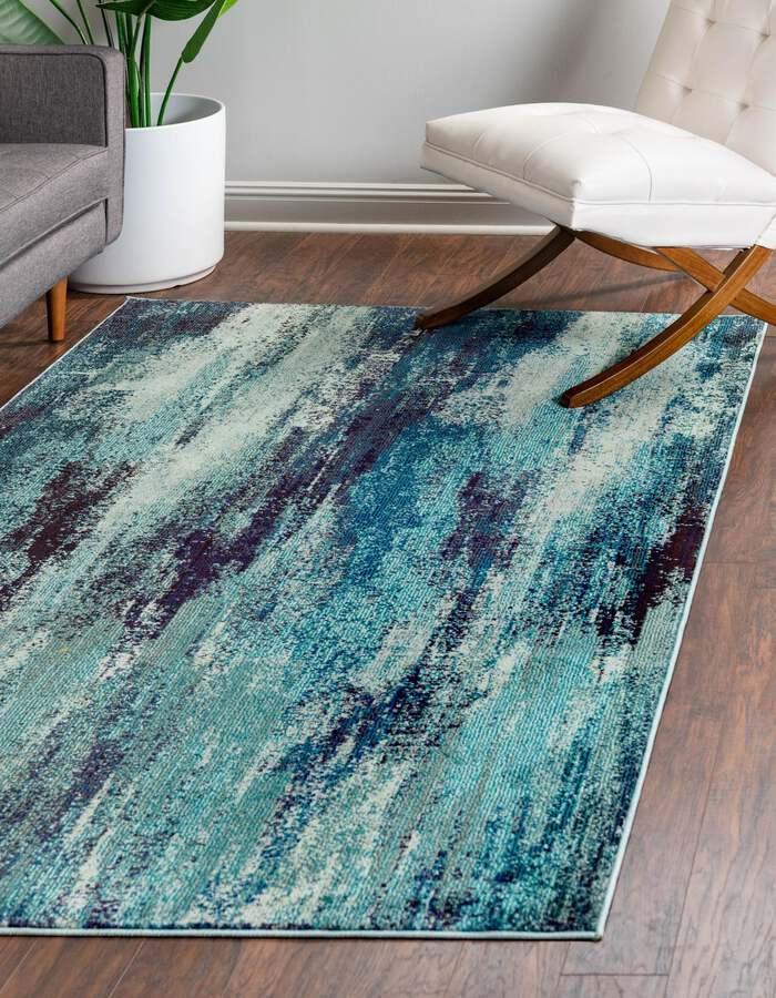 Unique Loom Indoor Rugs - Jardin Modern Palace Rectangular Rug Blue