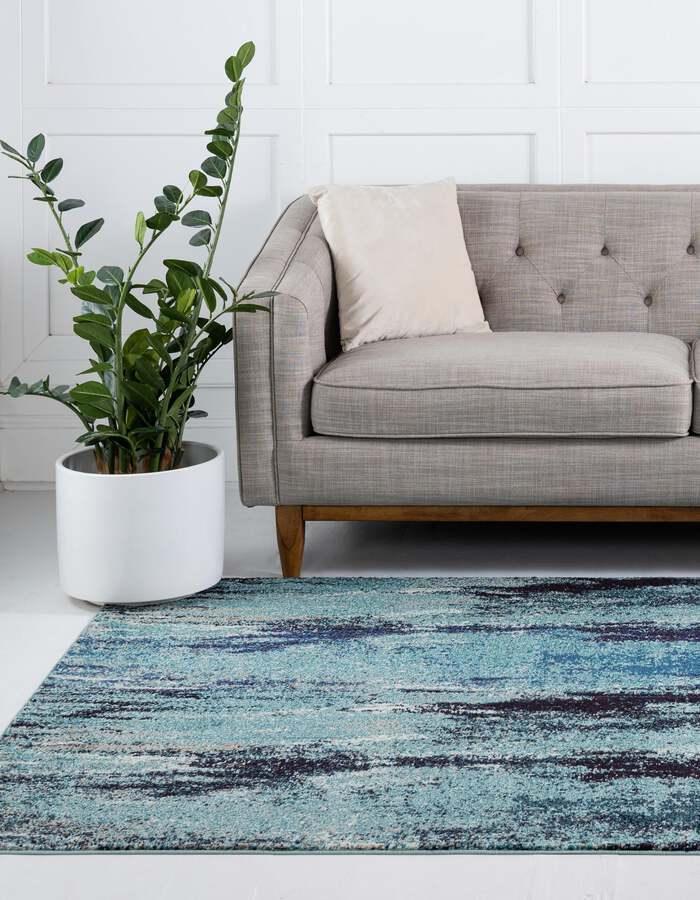 Unique Loom Indoor Rugs - Jardin Modern Palace Rectangular Rug Blue