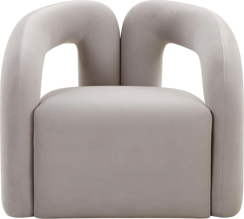 Tov Furniture Accent Chairs - Jenn Grey Velvet Accent Chair