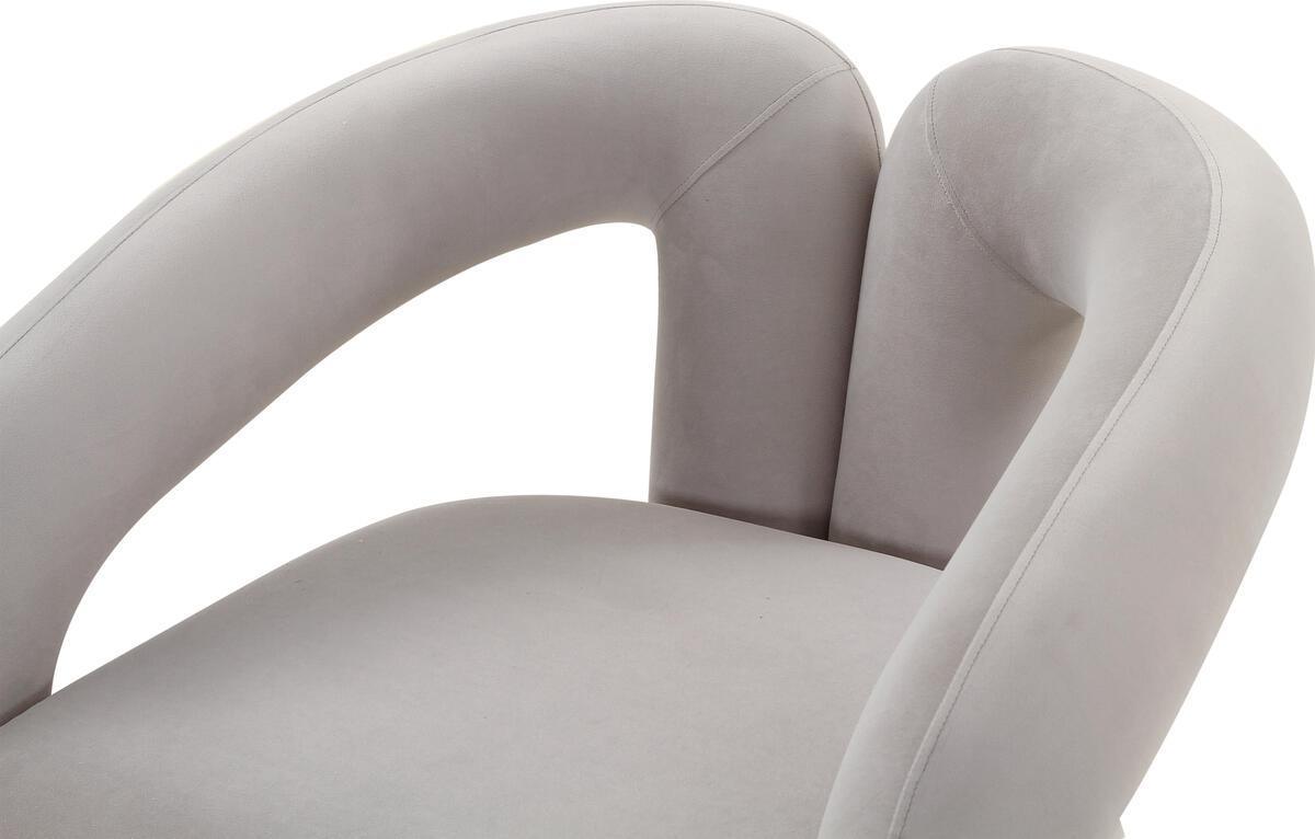 Tov Furniture Accent Chairs - Jenn Grey Velvet Accent Chair