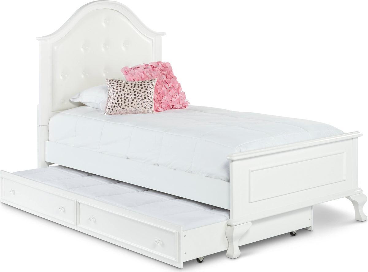 Elements Beds - Jenna Twin Panel Bed w/ Trundle White