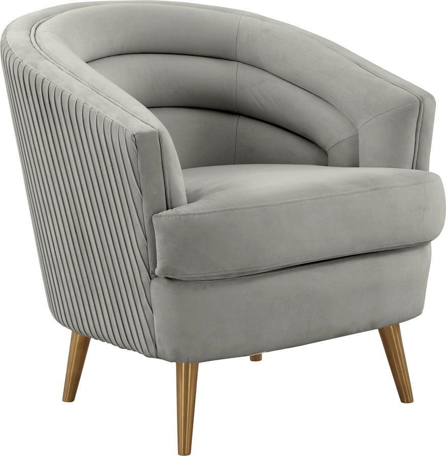 Tov Furniture Accent Chairs - Jules Light Grey Velvet Accent Chair