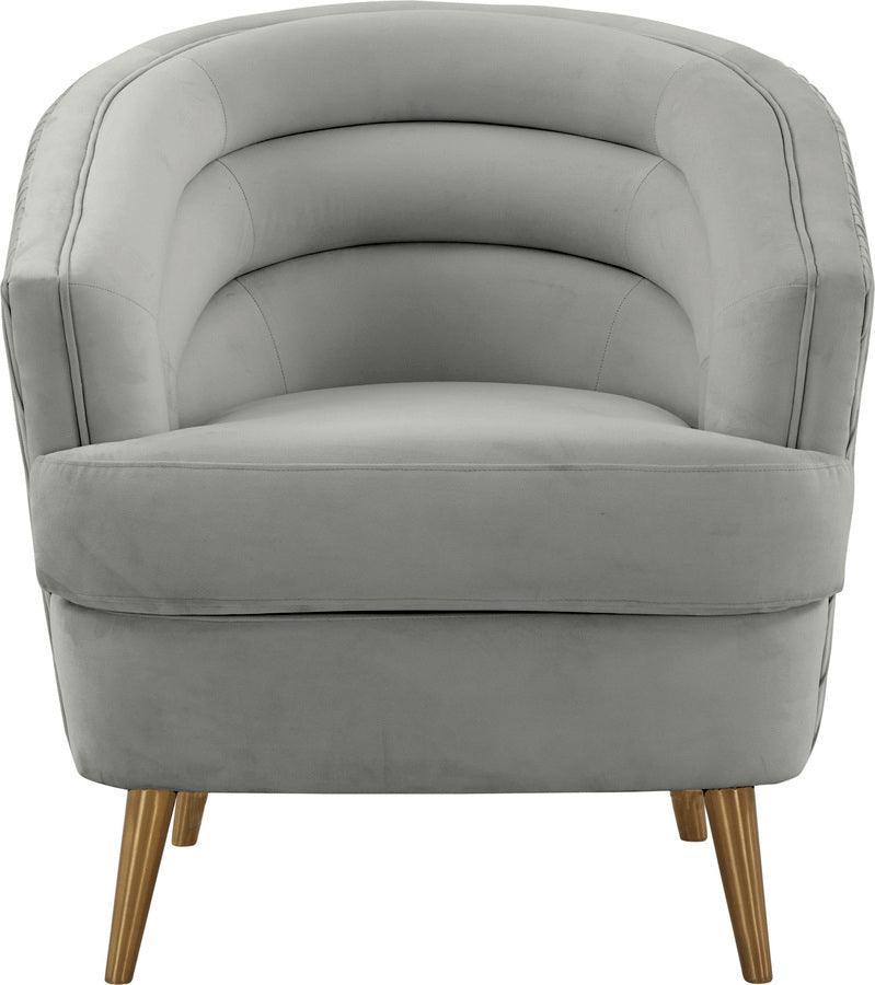 Tov Furniture Accent Chairs - Jules Light Grey Velvet Accent Chair