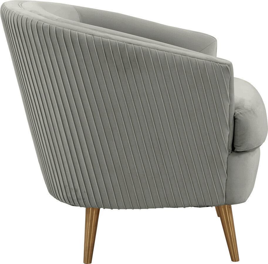 Tov Furniture Accent Chairs - Jules Light Grey Velvet Accent Chair