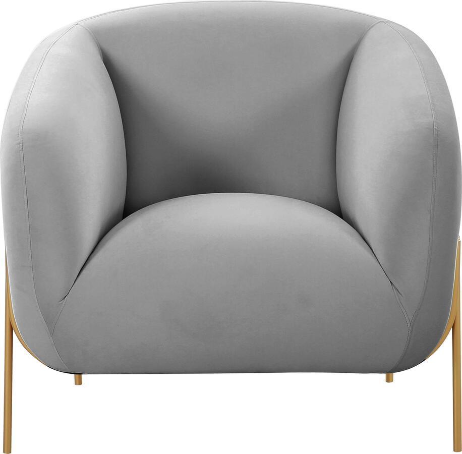 Tov Furniture Accent Chairs - Kandra Grey Velvet Accent Chair