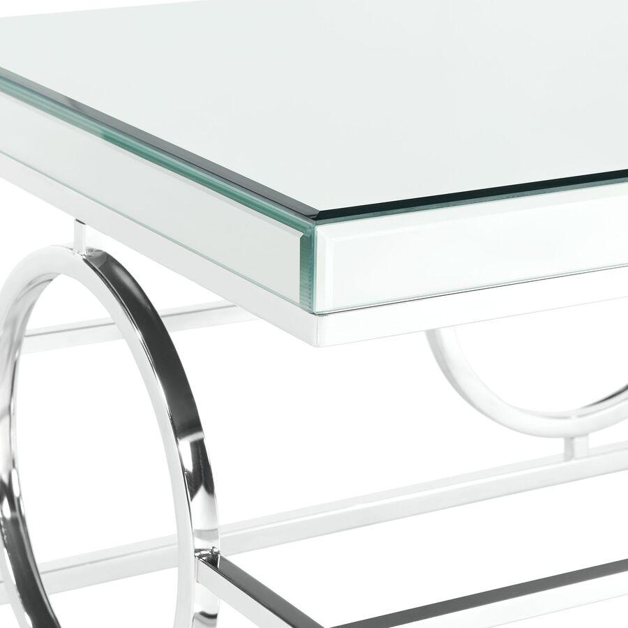 Elements Side & End Tables - Katie Square Mirrored End Table Chrome