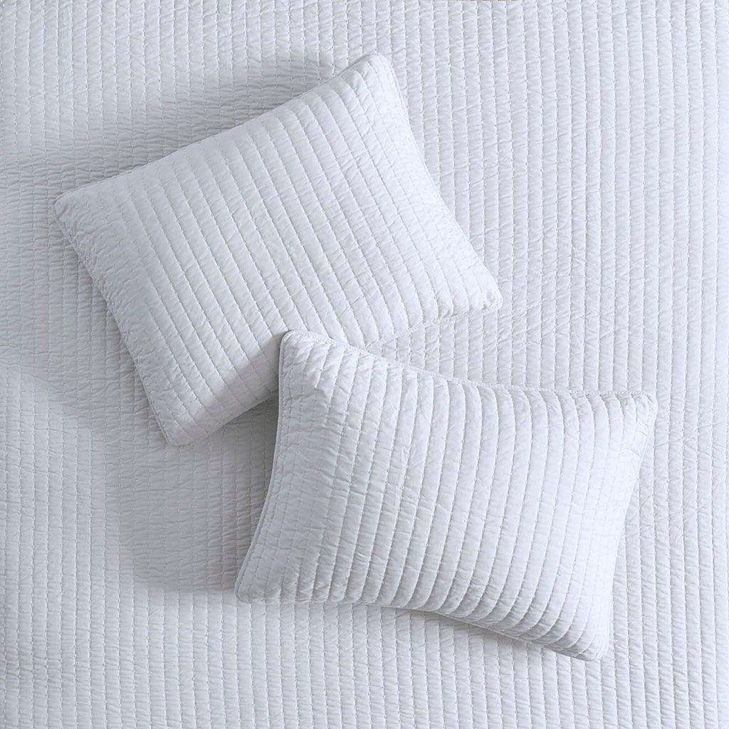 Olliix.com Comforters & Blankets - Keaton King Reversible Coverlet Set White