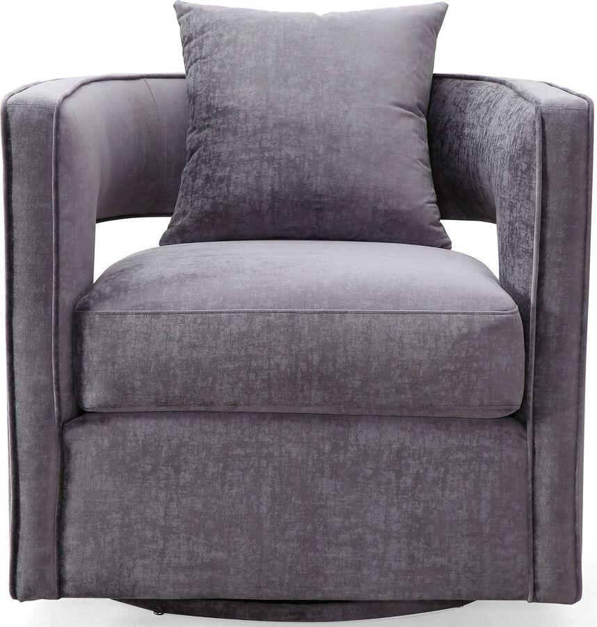 Tov Furniture Accent Chairs - Kennedy Grey Swivel Chair Gray