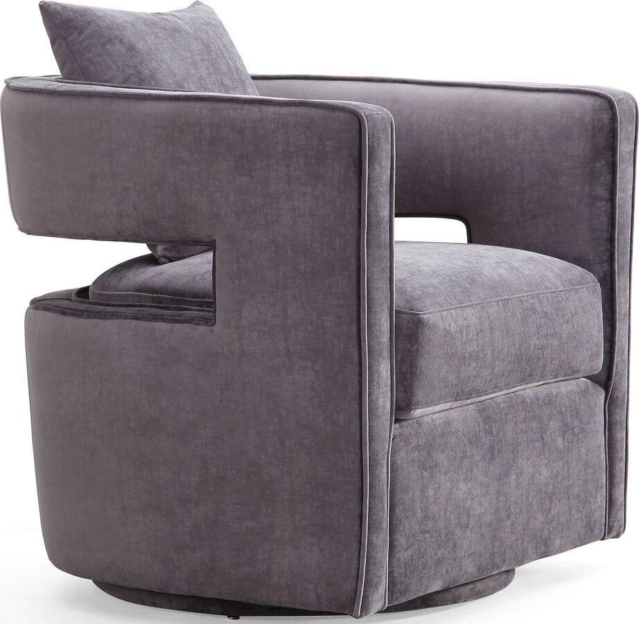 Tov Furniture Accent Chairs - Kennedy Grey Swivel Chair Gray