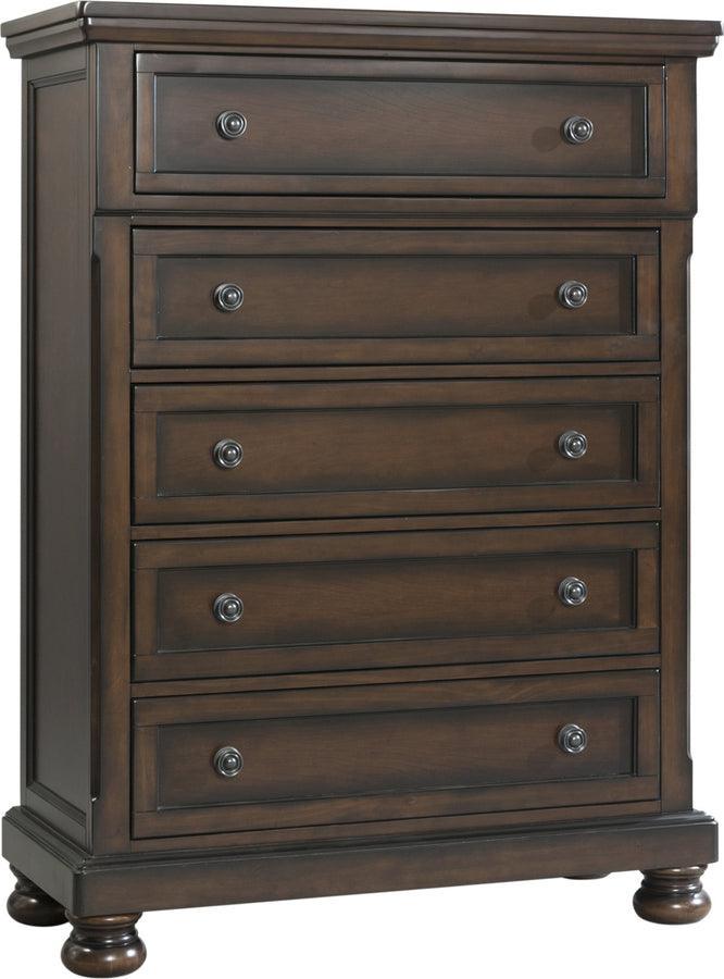 Elements Bedroom Sets - Kingsley King Storage 6PC Bedroom Set Walnut