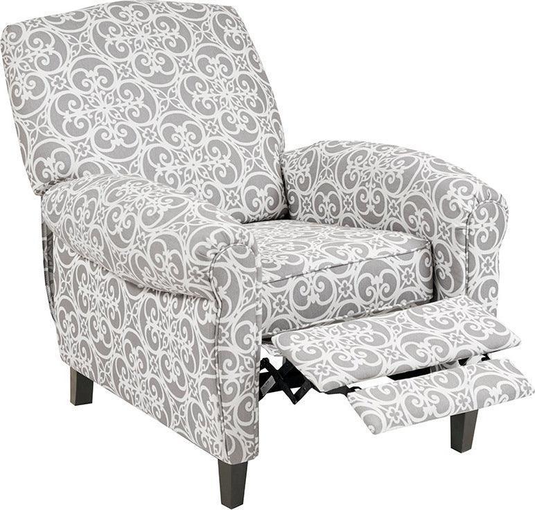 Gray and white recliner new arrivals