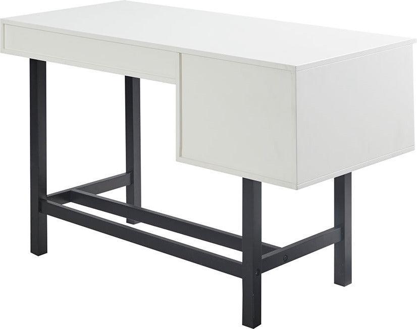 Olliix.com Desks - Kirtley Writing Desk With Drawer White & Brown