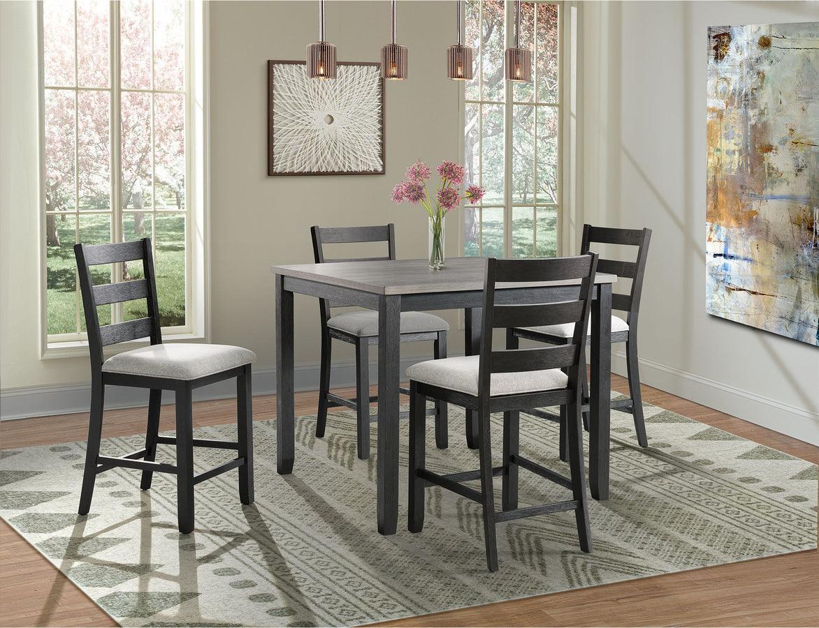 Elements Dining Sets - Kona Gray 5Pc Counter Height Dining Set-Table & Four Chairs