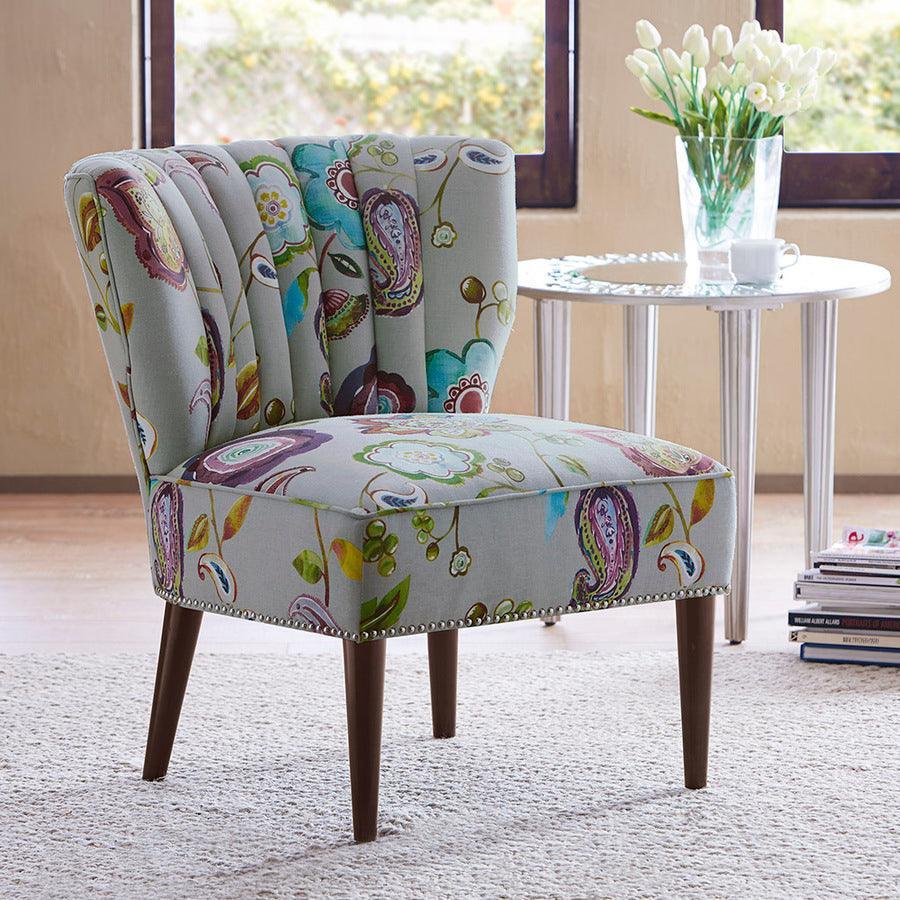 Olliix.com Accent Chairs - Korey Channel Back Slipper Chair Multicolor