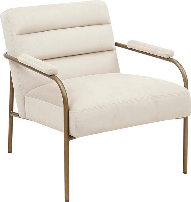 Olliix.com Accent Chairs - Lampert Upholstered Open Arm Metal Leg Accent chair Bronze