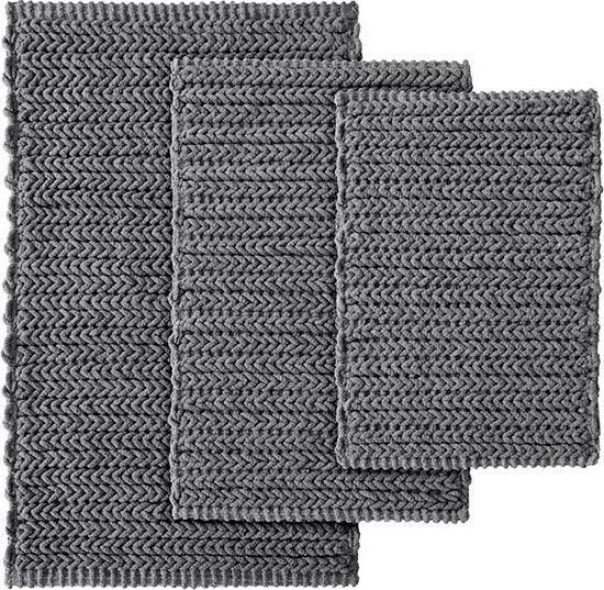 Madison Park Lasso Cotton Chenille Chain Stitch Rug 24x40 / Charcoal