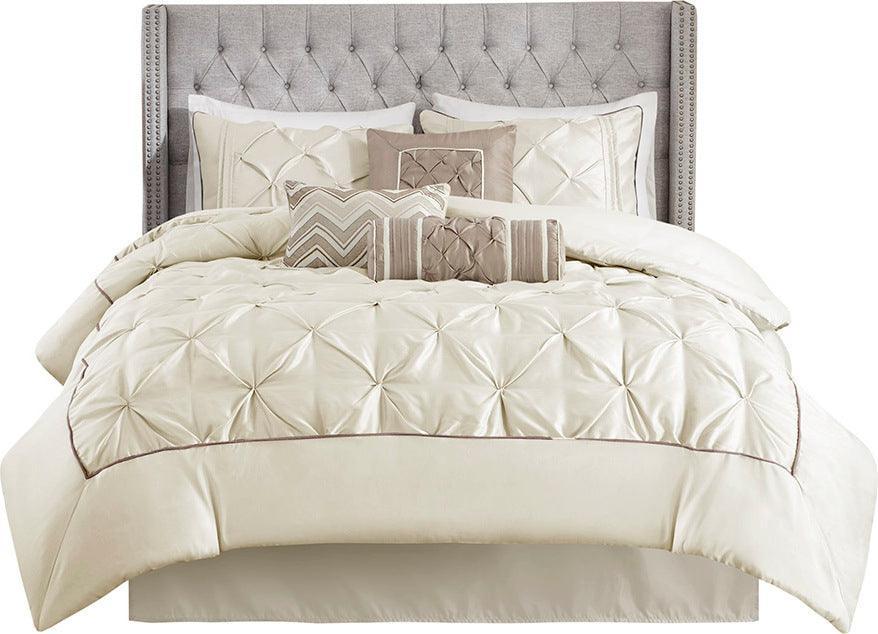 Shop Laurel Global Inspired 7 Piece Tufted Comforter Set Ivory