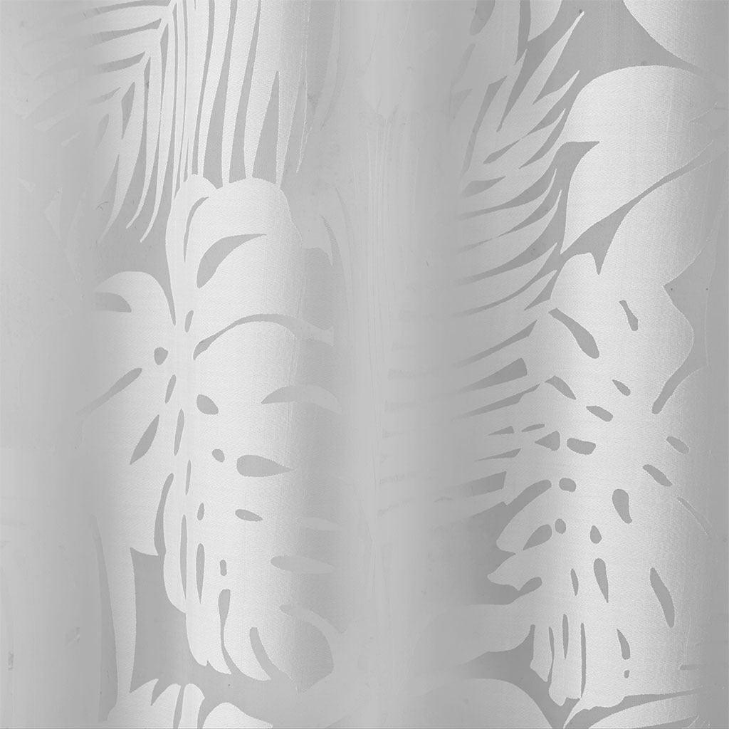 Olliix.com Curtains - Leilani 63" Palm Leaf Burnout Window Sheer White