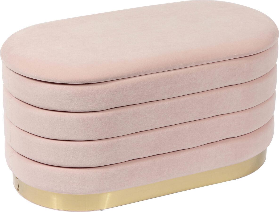 Tov Furniture Benches - Lillian Blush Velvet Storage Bench