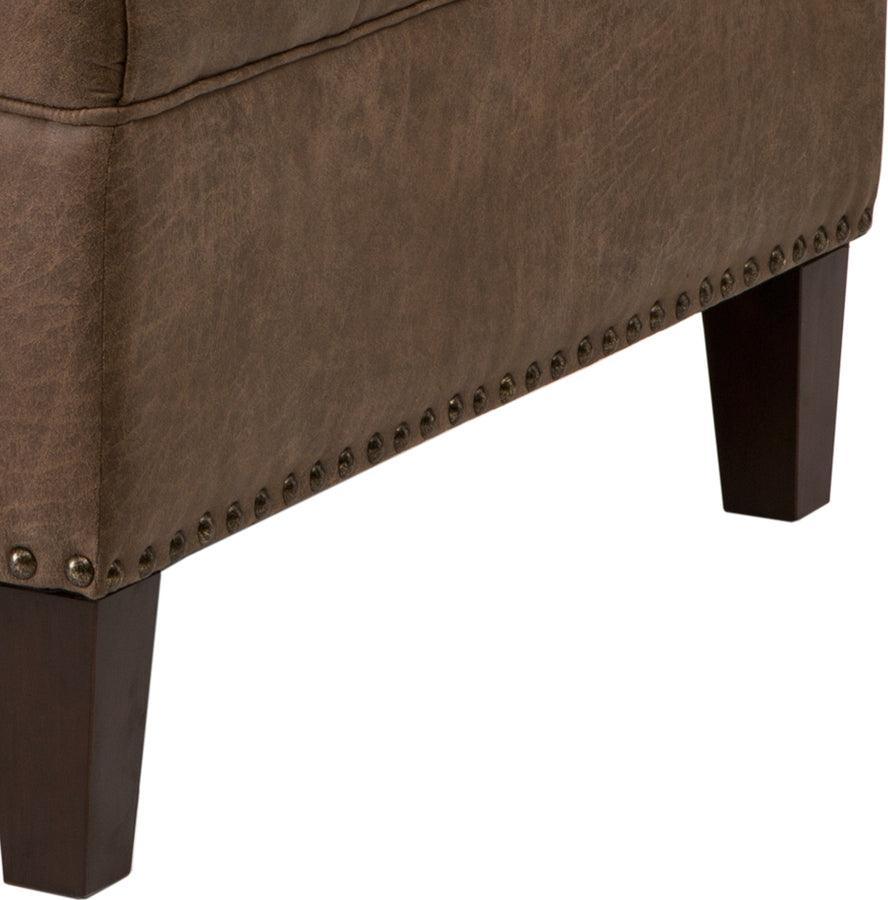 Olliix.com Ottomans & Stools - Lindsey Traditional Tufted Square Cocktail Ottoman 35.5W x 35.5D x 18.5H" Brown