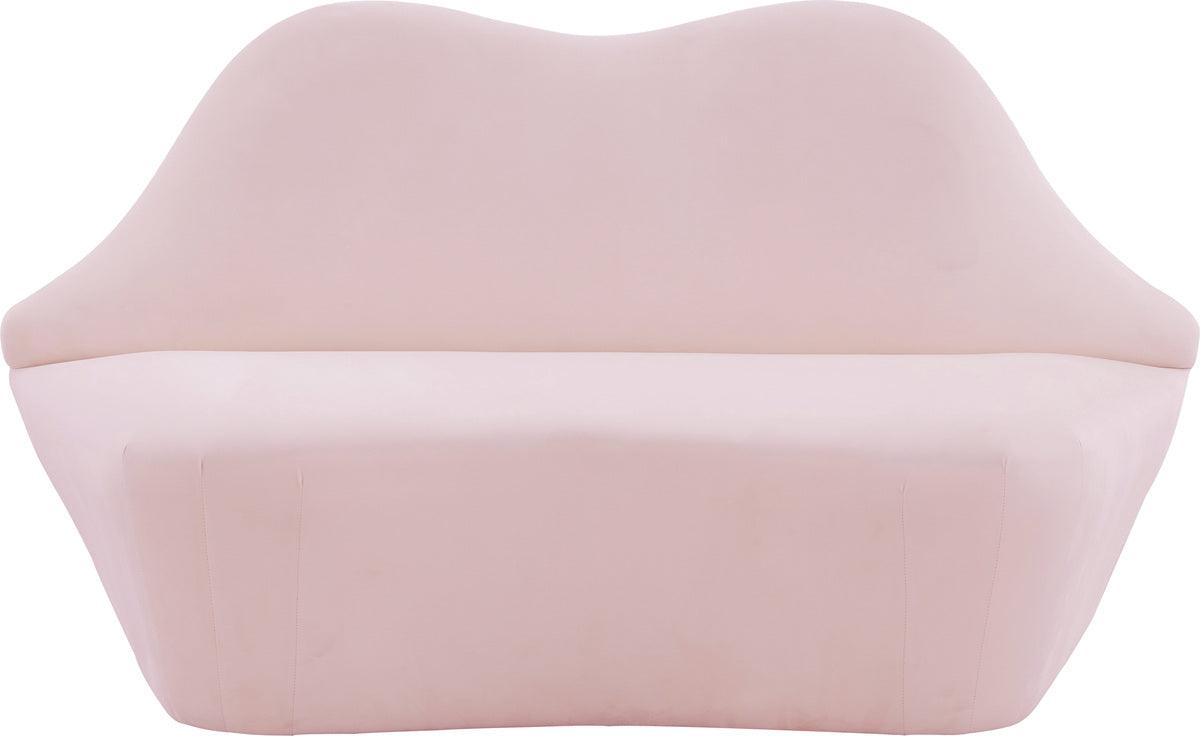 Tov Furniture Loveseats - Lips Blush Velvet Settee