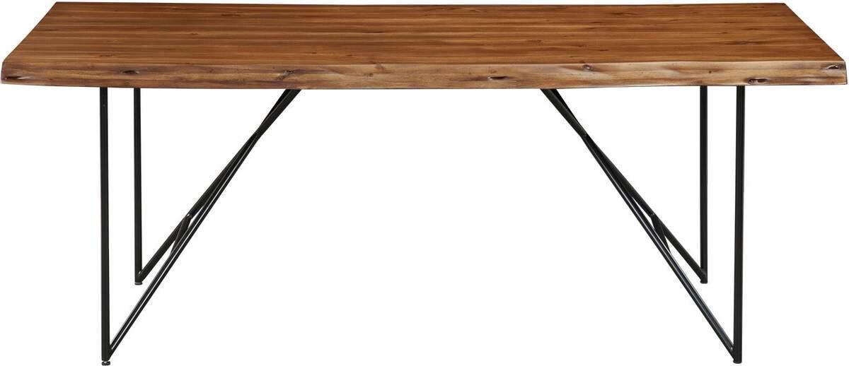 Alpine Furniture Dining Tables - Live Edge Solid Wood Dining Table Light Walnut