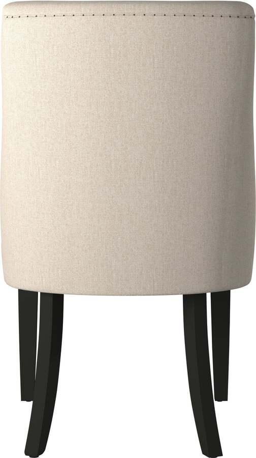 Alpine Furniture Dining Chairs - Live Edge Upholstered Parson Chairs Cream & Black ( Set of 2 )