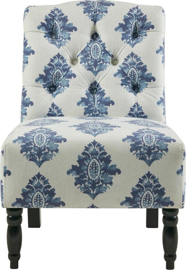 Olliix.com Accent Chairs - Lola Tufted Armless Chair Navy & Cream