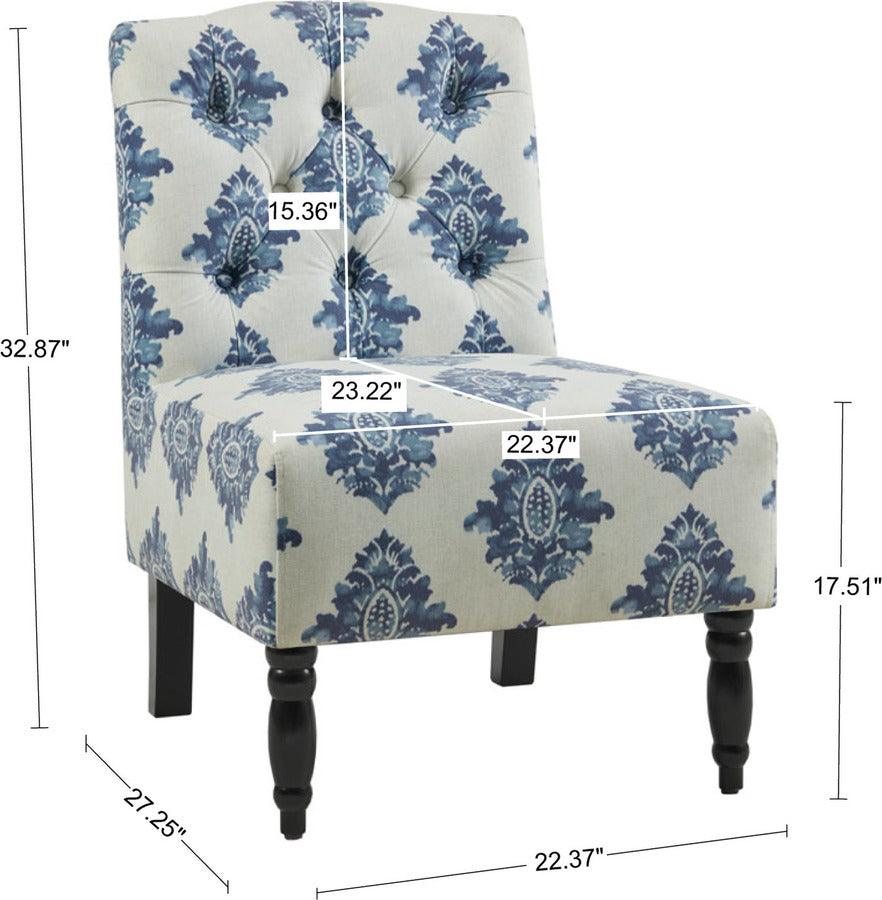 Navy and cream online accent chair